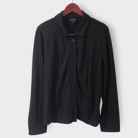 J. Jill Wearever Collection Black Full Zip Jacket Stretch Lightweight XL Casual - Picture 1 of 15